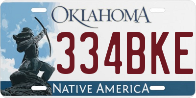 OK license plate 334BKE