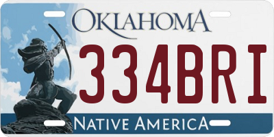 OK license plate 334BRI