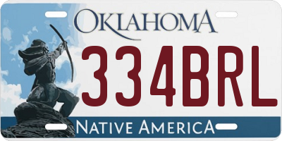 OK license plate 334BRL
