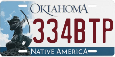 OK license plate 334BTP