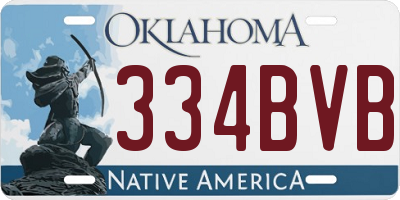 OK license plate 334BVB