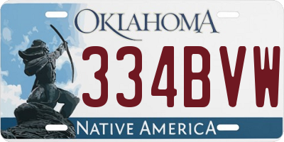OK license plate 334BVW