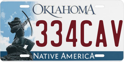 OK license plate 334CAV