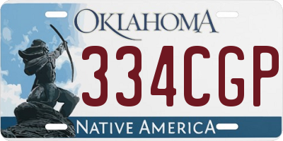 OK license plate 334CGP