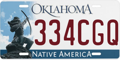 OK license plate 334CGQ