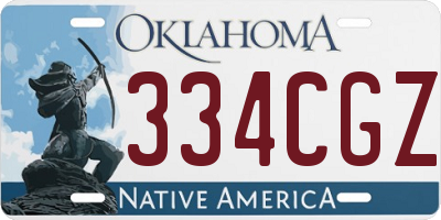 OK license plate 334CGZ
