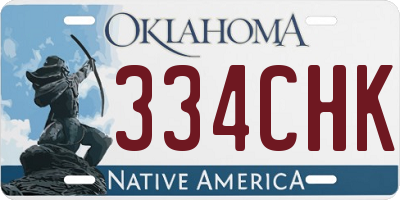 OK license plate 334CHK