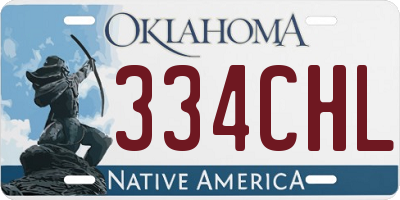 OK license plate 334CHL
