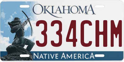 OK license plate 334CHM