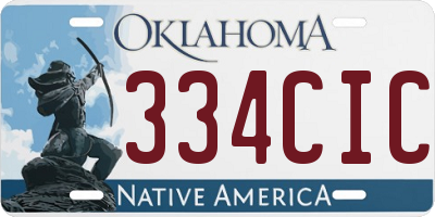 OK license plate 334CIC