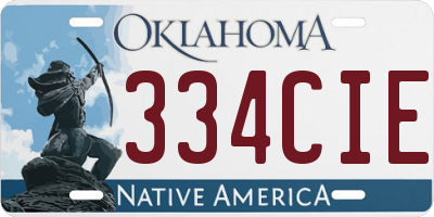 OK license plate 334CIE