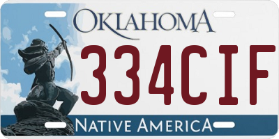 OK license plate 334CIF