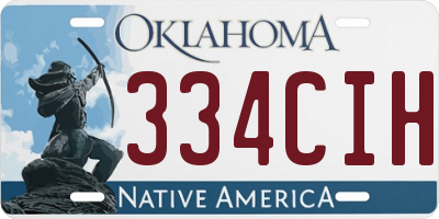 OK license plate 334CIH