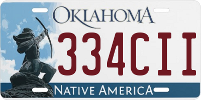 OK license plate 334CII