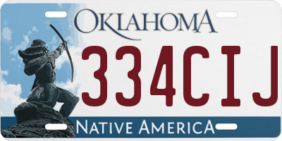OK license plate 334CIJ