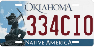 OK license plate 334CIO
