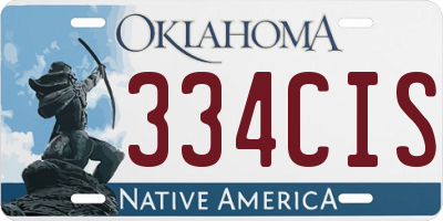 OK license plate 334CIS