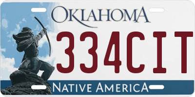 OK license plate 334CIT