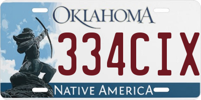 OK license plate 334CIX