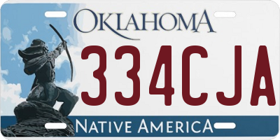 OK license plate 334CJA