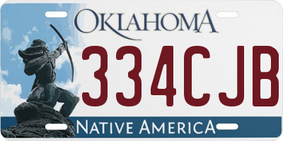 OK license plate 334CJB