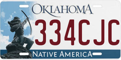 OK license plate 334CJC