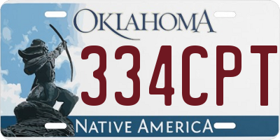 OK license plate 334CPT