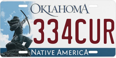 OK license plate 334CUR