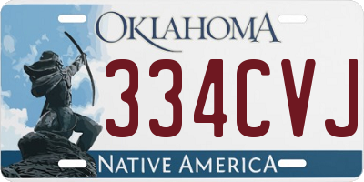 OK license plate 334CVJ