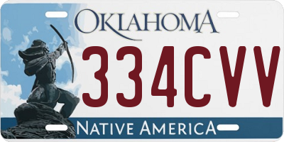 OK license plate 334CVV