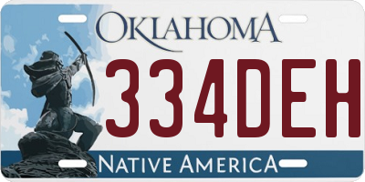 OK license plate 334DEH