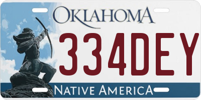 OK license plate 334DEY