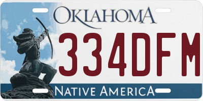 OK license plate 334DFM