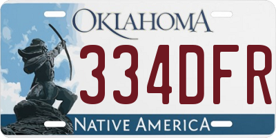 OK license plate 334DFR
