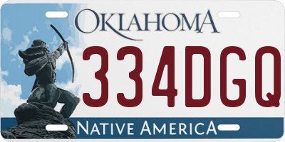 OK license plate 334DGQ