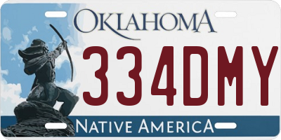 OK license plate 334DMY