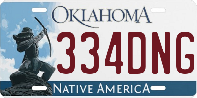 OK license plate 334DNG