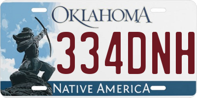 OK license plate 334DNH