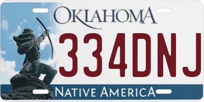OK license plate 334DNJ