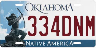 OK license plate 334DNM