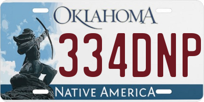 OK license plate 334DNP