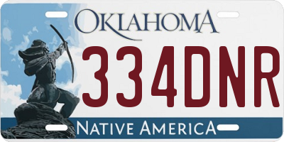 OK license plate 334DNR