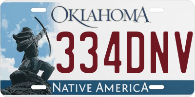 OK license plate 334DNV