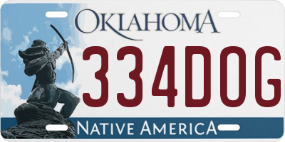 OK license plate 334DOG