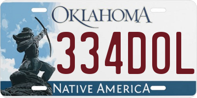 OK license plate 334DOL