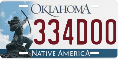OK license plate 334DOO