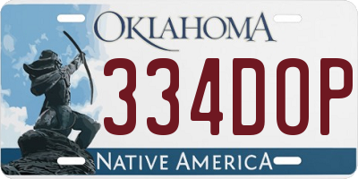 OK license plate 334DOP