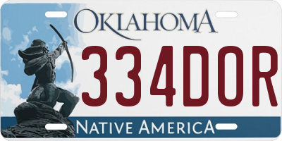 OK license plate 334DOR