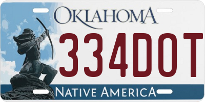 OK license plate 334DOT