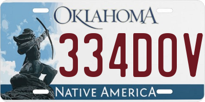 OK license plate 334DOV